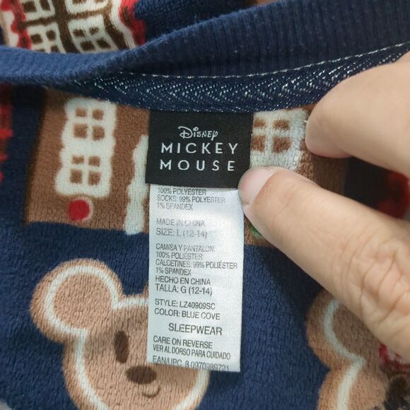 Disney Mickey Mouse Christmas Womens Pajamas 2 pcs PJ large Gingerbread Sleepwea - Picture 4 of 4